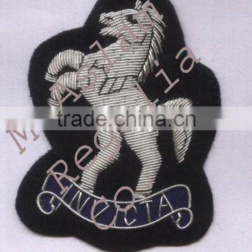 Hand Embroidery Badge Bullion Wire Horse Badge