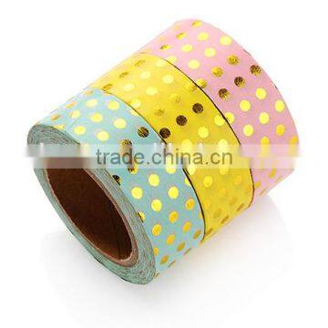 3 Patters Japan Washi Tape Gold Stamping Point Patterns Paper Tape 1.5cm*10m photo-2
