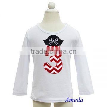 Boys 3rd Birthday Pirate White Long Sleeves Tee 3M-7Y photo-1