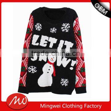 Unisex wool jacquard design ugly xxxxl christmas jumpers from OEM wholesaler