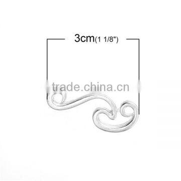 Zinc Based Alloy Connectors Wave Silver Plated photo-2