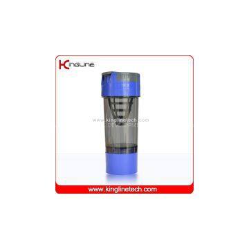 600ml plastic protein shaker bottle with filter and containers (KL-7008)