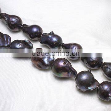 Fashion jewelry freshwater Cultured Nucleated more colors pearl cream Biwa Beads