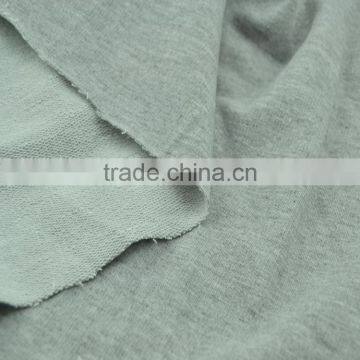 80% cotton 20%polyester T/C one side brushed grey hoodie fleece fabric