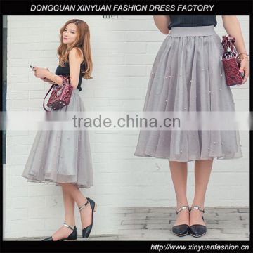 Fashion Latest Women Organza A Line Tutu Skirts Design Pictures Ladies Long Tulle Skirt