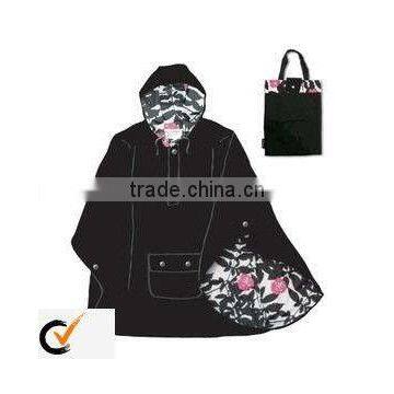 manufacturer high quality polyester double layer rain poncho breathable and durable rain coat