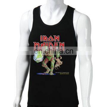 Iron Maiden tank top with print,100 cotton men tank top