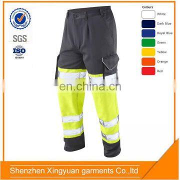 Fashion New Mens reflective Blue wear work trousers with side pocket