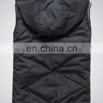 Fashionable Mens Quilted Waistcoat With Hood Winter Vest