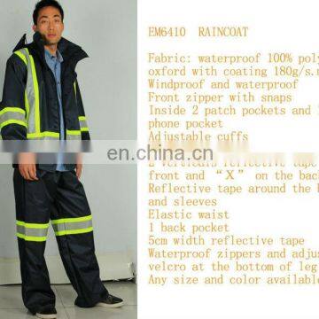 high visibility raincoat ,fabric raincoat pvc waterproof raincoat