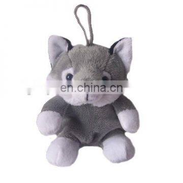 12cm keychain toys forest animals small grey fox plush toys