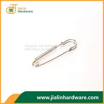 Jewelry making findings arts and crafts silver tone spring decorated safety pin brooch 1.5mm*64mm