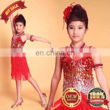 BestDance Latin Salsa Tango Ballroom Dance Dress Tassel Sequin schildren latin dance dress