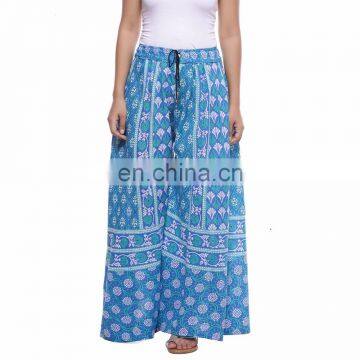 Jaipuri Printed Elastic Waist Cotton Palazzo For Women