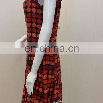 Ladies's Fashion Silk Cotton Bordered Printed Lined Slim Casual Wear Dresses photo-3