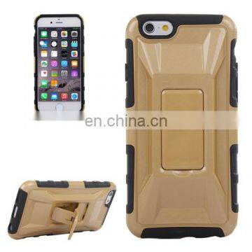 3D Sports Car Pattern PC + TPU Combination Case with Holder for iPhone 6 Plus(Coffee)