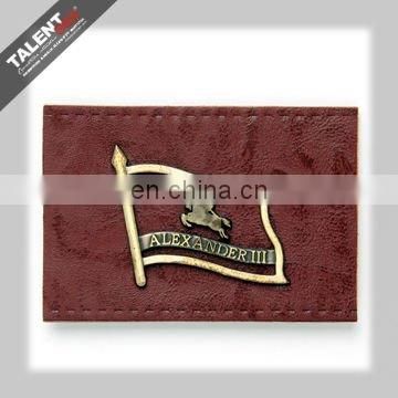 jeans leather label with metal logo castings