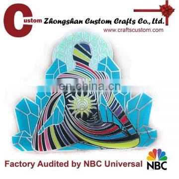 Hard enamel glow metal pin