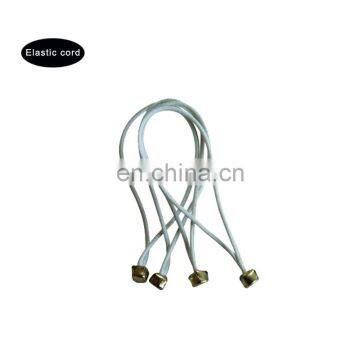 white elastic cord loop with metal barb end