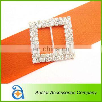 Crystal double Rows Square Bouquet Diamond Rhinestone Buckle Ribbon slider Wedding Supplies