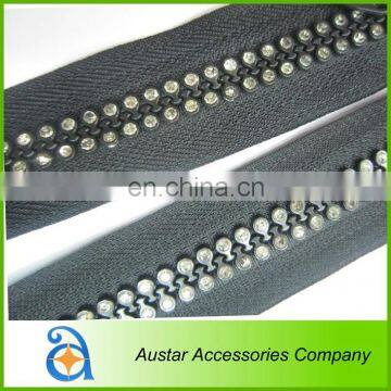 Double Rows Crystal Rhinestone zippers Wholesale