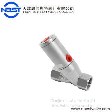 Pneumatic Mechanical Valves 45 Degree Stainless Steel Angle Seat Valve photo-3