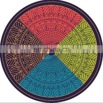 Top quality eco friendly round yoga mat with suede natural rubber material