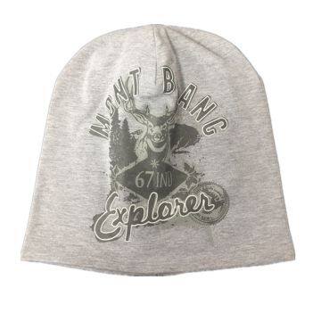 Custom Grey Skull Cap Unisex Fashion Baggy Men Jersey Beanie Stretch Cotton Hat