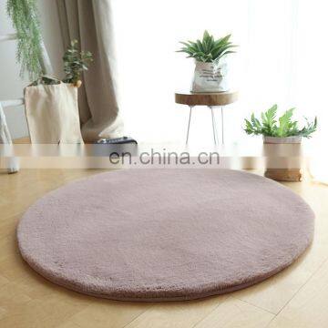 Household modern bedroom shaggy round sheepskin rabbit fur rug