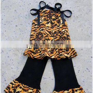 Boutique Tiger Print  Animal GIrls Pageant Wear Set Zoo Tiger Print Girls Outfit