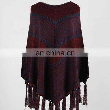 Hot selling Vintage plaid knitting machine ladies fringe fancy scarf sweater