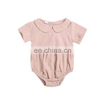 Baby Girl Doll Collar Romper Toddler Infant Summer Bodysuit Short Sleeve Jumpsuit photo-2