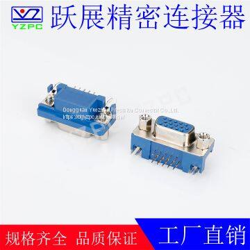 D-SUB D Connectors 15PIN R/A Female Multimedia Connector Assembly Customized