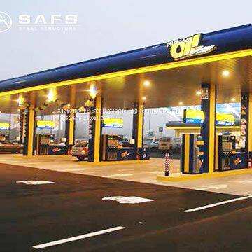 Easy Installation Steel Space Frame Petrol Station Canopy