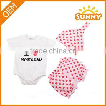 Hot Selling Cute 3pc of Newborn Baby Clothing Set