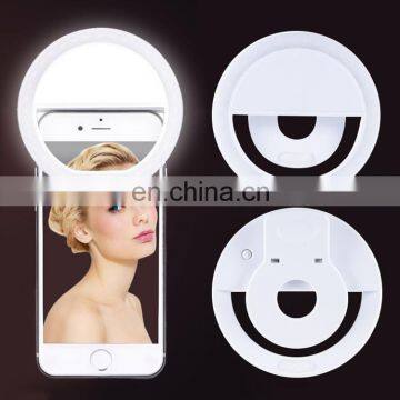 Rechargeable Dimmable Ring Light Clip Beauty Female Selfie Led Light Anillo de Luz Para Selfies for Mobile Phone