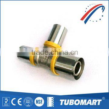 Brass press union custom 45 degree unqual female tee pipe tee fitting for usb market