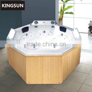 Outdoor Whirlpool Massage Wooden Frame Large Hot Tub