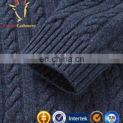 Winter Thick Cashmere Cable Knit Sweater Men photo-5