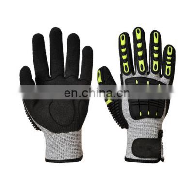 Black Nitrile Dipped Mechanic Anti Cut Gloves