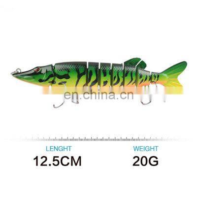 Classic 12.5cm 20g Pike Fishing Baits Hook 9 Segment Multi Joint Body Pike Lure photo-3