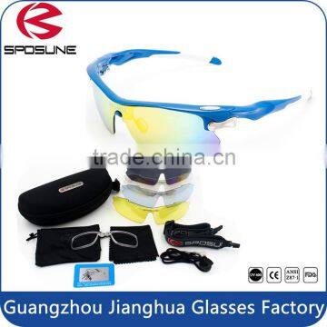 High quality fashionable UV400 impact resistant 5lenses sport glasses with FDA