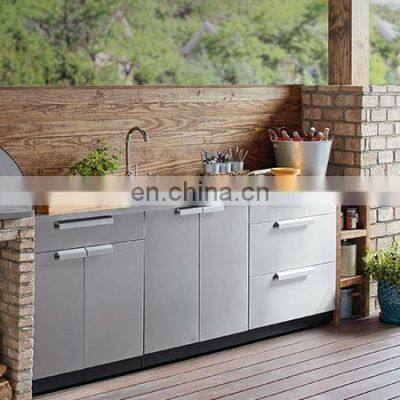 Outdoor Modular Aluminium Profile Waterproof Kitchen Cabinet Sets Hinges photo-4