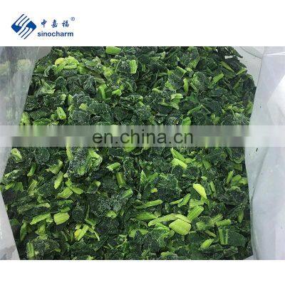 Sinocharm BRC-A approved New Crop  IQF Frozen Chopped Spinach 10*10mm