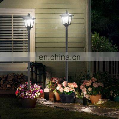 Outdoor Garden Lamp Post Light Landscape Pathway Lighting Waterproof All in One Solar Panel