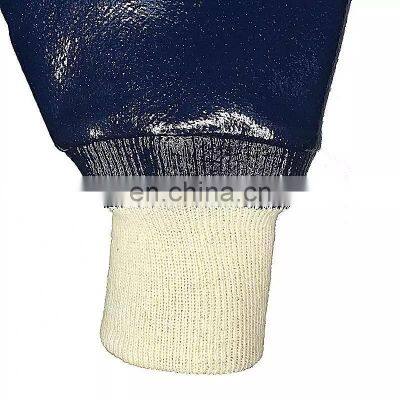 Jersey Liner Full Coated Blue Nitrile Oil Resistant Working Gloves Heavy Duty Nitrile Gloves/Guantes photo-2