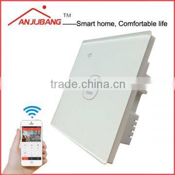 2015 Remote Control electric switch Single Fire Wire High Quality Glass Panel Smart lighting switch