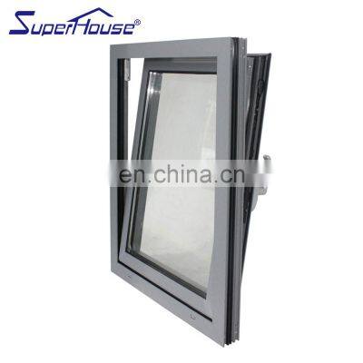 High quality rainproof double glass tilt and turn windows inward aluminum Tilt and Turn Window for manufacturer