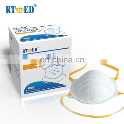 Disposable medical face mask, cup type, 4-ply, head loop