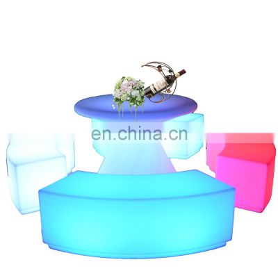 kids party tables and chairs /Led PE Light Up Chair for Restaurant Discotheque Pub Used Glowing Bar Table